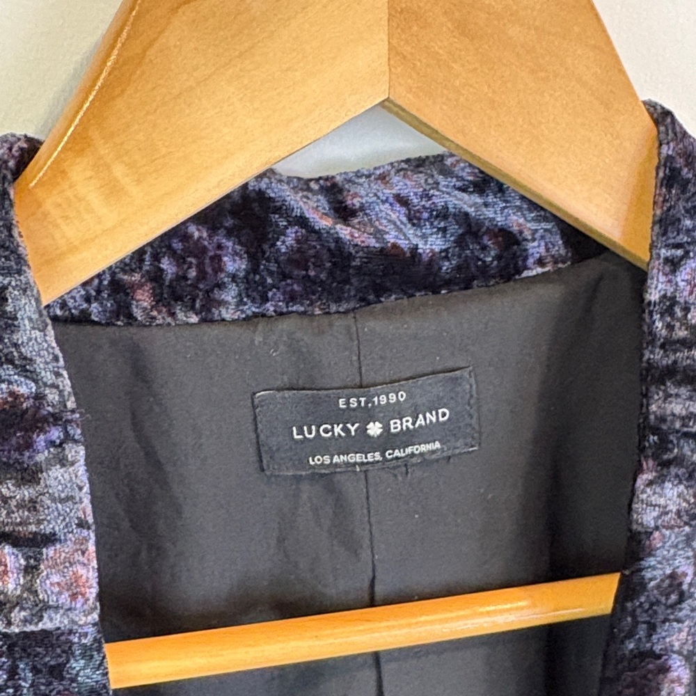 Lucky Brand Velvet Women's open front blazer size M - Picture 6 of 8